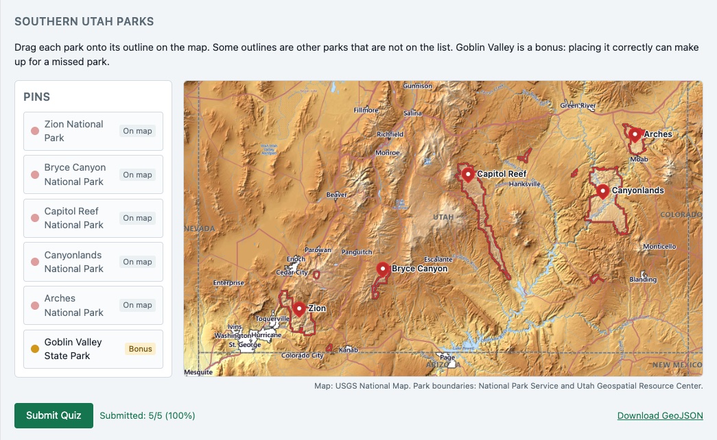 Screenshot: Park Pins